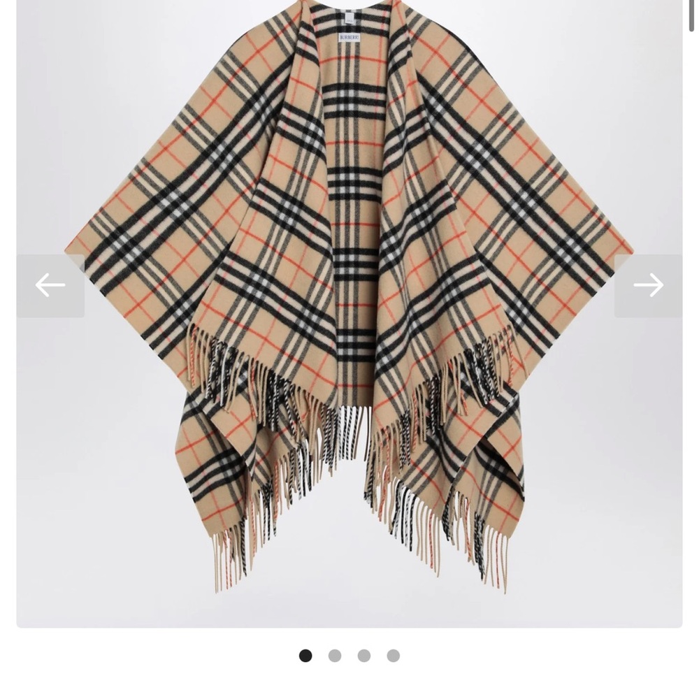 Burberry Beige and Black Striped Scarf